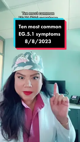It’s hard to tell between EG.5.1 symptoms & cold/flu/allergy symptoms. With rising cases, test for C19 if you have any of these symptoms to know for sure. If sick, stay home & start treatment if you’re eligible. #eg51 #covidisnotover #LearnOnTikTok #tiktokpartner #docsoftiktok  @Dr. Stella  