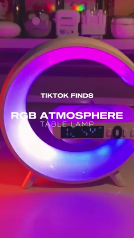 RGB Atmosphere Clock Table Lamp speaker Unboxing ✨🔥 #tiktokfinds #philippines #fyp #Tablelamp #wirelesschargerstand #speaker #clock  #rechargeable 