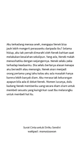 cung yang ngerasa related sama apa yang Ditha rasain juga?  #suratcintauntukdirikusendiri #wattpad #wattpadrekomendasi #wattpadforyou #wattpadstories #wattpadstory #wattpadindonesia #wattpader #wattpadtiktok #trustissue #toxicrelationship #trauma #MentalHealth #mentalillness #mentalissues #mentalhealthmatters #psikolog #puisi #poetry #poem #sad #quotes #foryou #sadvibes #penerbitskuad #nenek #nenekkupahalawananku 