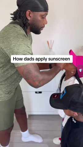 This is the ONLY way to apply sunscreen 😂 #TheKabsFamily #fyp #fatherhood 