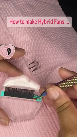 How to make hybrid fans … Only grab 5-10 lashes per fan Use .007 diameter . #lashartist #retention #detroit #beauty #artist #lashextensions #extensions #viralvideos #explorepage #fashion #pmu!