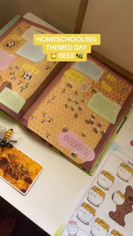 Homeschool themed day! Bees this week 🍯🐝 #homeschool #homeschoolpreschool #homeschoolprek #homeschoolprep #homeschoolorganization #homeorganizationhacks #homeschoolcabinet #homeschoolkindergarten  #homeschoolroomorganization