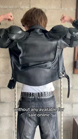 a jacket you could fight a war in lol, the $1000 kadoya armoured biker jacket ⚔️ #kadoya #kadoyatsukasa #kadoyajacket #kadoyaleather #kadoyastukasa #archive #archivefashion #fashion #style 