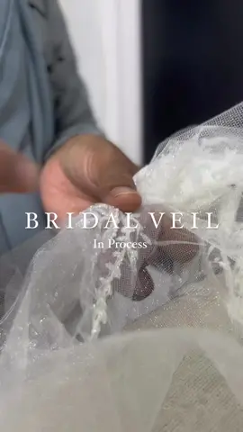 Behind the scene - Member of our team sewing a bridal veil. Follow us on @omorfiabynaailah for more #fashion #brand #own #clothes #mauritius🇲🇺 