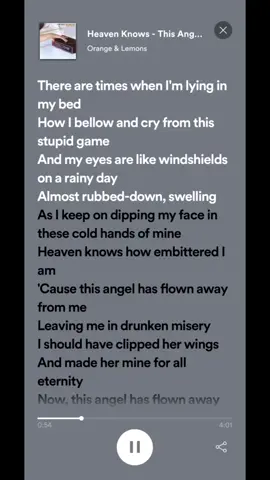 Heaven Knows - This Angel has Flown Orange & Lemons #fyp #lyrics #HeavenKnows #spotifylyrics #trending 