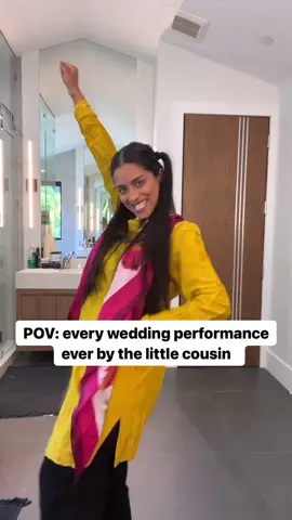 At least there's an open bar...😅❤️ Comment below with a 💃🏾 if you've witnessed this first hand. But I ain't even hating tbh. Dance routines were a KEY part of my upbringing, right up until I started making YouTube videos. It started when I was super young. My cousin and I had matching star lenghe and were booked and busy! We did routines just like this one at every family party. And when I say, I truly believed I was a superstar... Then in high school, the intensity turned up with talent shows and international nights. They were treated like life or death. Motivational speeches were made before performances, matching outfits from the local mall were purchased and mixed cds were made in abundance. I remember after performing a specific routine in grade 11, I felt as if l'd completely figured out life... because I completed a 9 minute mediocre routine. There was nothing I couldn't do! In university, I started to participate in dance competitions and the stakes couldn't have been more high for me. I'd practice until 4am with my team in various spots of our school (some nights even finding a random nook to sleep in, so we could start again the next morning). We'd cry during practices because we cared so much about dancing and doing well. And during competition pre-parties, battling with another school and winning was the greatest form of validation ever. I went on to become the captain of a co-ed bhangra team and we got hired to perform at weddings. We went through it all: bad crowds, great crowds, huge dance floors, tiny dance floors, dance floors covered in broken glass, and costumes that were not washed enough. Those were some good times. Can any of you relate to dance being such a big part of your life? I think back at those times with such fondness and it immediately makes me smile. And it all started... being the little cousin who performed at a wedding ❤️