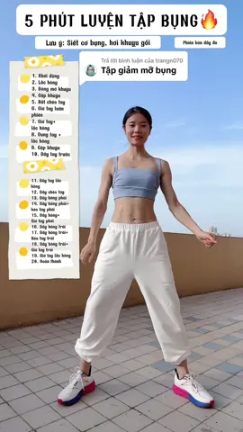Trả lời @trangn070 5 phút luyện tập bụng và eo thon gọn dành cho bạn🥰#LearnOnTikTok #hoatrantiktok90 #exercise #loseweigth #workout #homeworkout #biquyetgiamcan #cungnhaugiamcan #giamcanantoan #giamcanthanhcong #eo #tapbung 