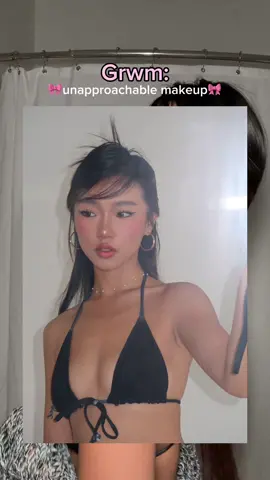 she a beauty guru gorllll😚🫶🏻🎀 here’s my take on this look! after lookin at it… i think i look nicer than unapproachable HAHA  #makeup #unapproachable #grwm #routine 