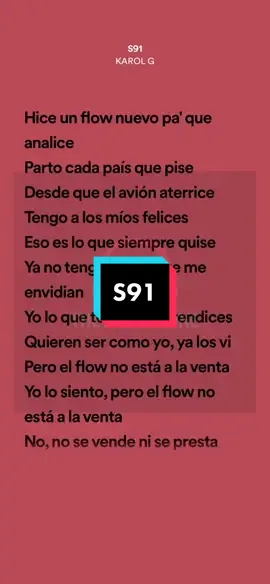 S91 - Karol G  #thelyricszone #parati #foryoupage #fypシ #music #paratii #canciones #song #lyrics #letrasdecanciones #cancionesparadedicar #spotifylyrics #karolg #s91 