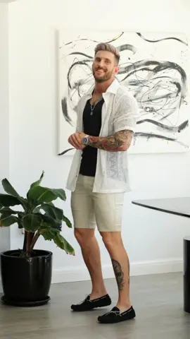 summer vibes with todays look ☀️ a colour combo that I love to play around with neutral tones beige/whites and blues 👌 went for the darker navy navy blues with this fit and accessorised with some lighter shades ✌🏻 Shirt @Manière De Voir  Shorts icon amsterdam   Vest @FATHER SONS Menswear _  Shoes @BOSS  #mensfashion #mensfashionpost #menstyle #menstyleguide #menstyleblog #menstyleblogger #menstyling #menstyledaily #mensoutfit #mensoutfits #mensoutfitideas