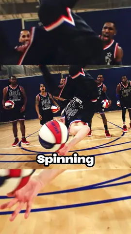 Doing a Front Flip while spinning a Basketball #basketball #fyp #flip 