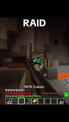Minecraft raid #Minecraft #Minecraft #マインクラフト #Minecraftgun #minecraftjava #game #gunmod #raid #minecraftraid #fyp #war 