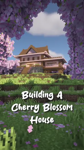 Building A Cherry Blossom House #Minecraft #minecraftbuilding #minecrafttutorial #timelapse 