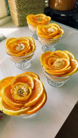 Orange flower cups 🌼 #abirzkitchen #orange #dessert 