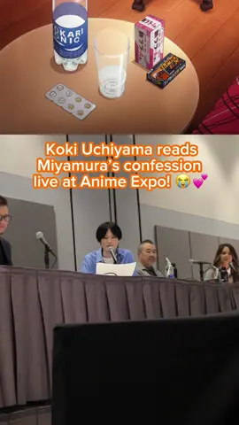 Can't stop watching Koki Uchiyama read this iconic scene from Horimiya at Anime Expo 2023 😩❤️ #AX2023 #animeexpo #horimiya #miyamura 