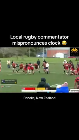New Zealand rugby commentator mispronounces clock 😂 #Rugby #Funny #Clock 