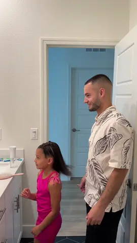 My older 2 had a birthday party to go to 😁 #singledad #singledadlife #singleparent #fyp #fy #kidshairstyles #girldad  Video description: single dad of 4 doing the kids hair and taking them to the water/splash park. 