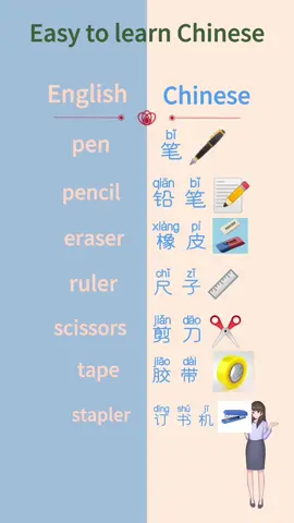 How to say pen and pencil in Chinese #chineseteacher #LearnOnTikTok #harvarduniversity #mandarin #LanguageLearning 