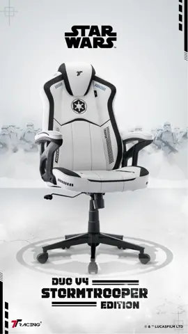 Introducing the TTRacing Duo V4 Stormtrooper Edition gaming chair! 🌌 Designed with the distinct aesthetics of a Stormtrooper, its lavish PU leather embodies the sleek armor of the galaxy's elite. The sculpted backrest, broad seat base, and waterfall edge ensure the pinnacle of ergonomic luxury. Equipped with SeatFit™ technology and a 135-degree tilt, this chair promises unmatched comfort and commanding elegance. Dive deep into your games and work, ruling the digital realm in style. #TTRacing #DuoV4 #StormtrooperEdition #GalacticCommand #ErgonomicElegance