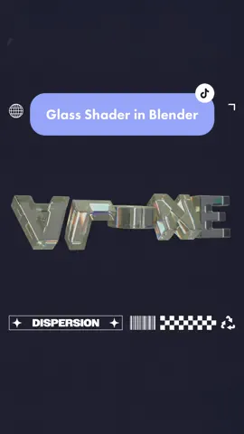 3D animated Text with Glass Shader in Blender #blender #y2k #graphicdesign 