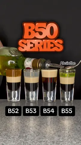 B50 Series 🪄 #b52 #b53 #b54 #b55 #shots #shottok #drinktok #layeredshots #funshots 