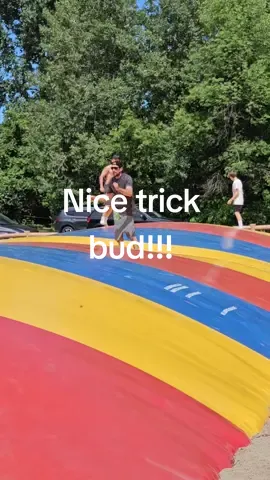 So this happend yesterday,  we can't stop laughing.#jumpingpillow, #grandbend,#losthispants  #cantstoplaughing 