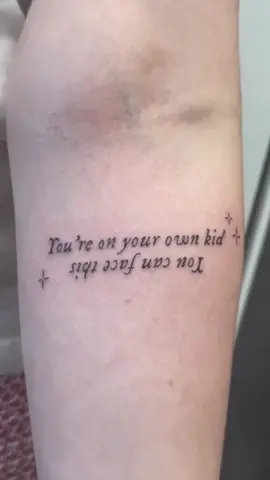 Replying to @hazel i never back down from a promise 🫡🥹🫶 these lyrics also mean so much to me, it was bound to happen eventually 😂🥰 #taylorswifttattoo #yoyok #erastour #TSTheErasTour @Taylor Nation @Taylor Swift #youreonyourownkid #tsmidnights 