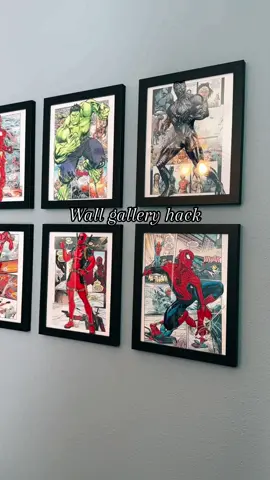 Wall gallery hanging hack 🤍 #wallgallery #hack  #kidsroom #wallart #Home 