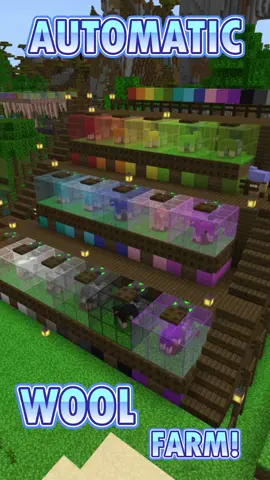AUTOMATIC Wool Farm! MULTI-COLOR #minecrafttutorial #minecrafter #redstonetutorial #redstone #minecraftwoolfarm #minecraftsurvival #minecraftfarm #minecraftfarms