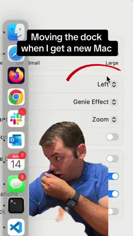 Ever since wider aspect ratios, putting the dock on the left is the correct location, don’t @ me.  #apple #macbook #osx 