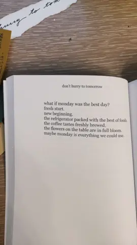 book: don’t hurry to tomorrow #poetry #poems #mondayquotes #happymonday #poetrybooks #spokenword #spokenwordpoetry #beautifulreminders 