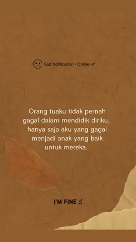 Maaf buk saya kecewain kamu lagi ! #galaubrutal #galau #sad #sadstory #fypシ #fyp #sorrymom 