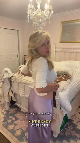 @M.T. Looking fabulous in our  lavender silk skirt! #fashiontiktok #summervacation #grwm #OOTD 