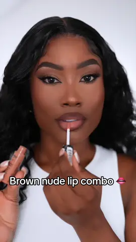 My favorite brown nude lip combo using @nyxcosmetics_uk 😍#fyp #blackgirltiktok #lipcombo 