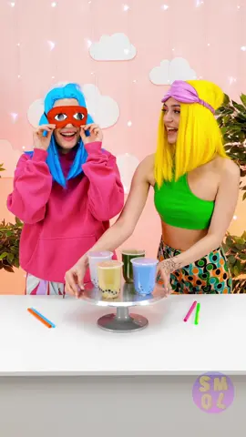 Funny bubble tea challenge🧡 #challengetiktok #fyp #skittleschallenge 