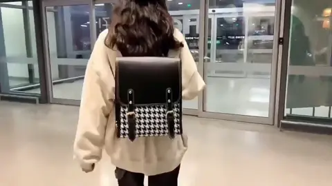 Japanese retro plaid backpack😘#fyp #foryou #bag #backpack #OOTD #travel #student 