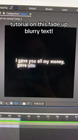 tutorial on the fade up blurry text! saphire plug in downloads: natashasfire/vaszer - #edithelp #aftereffects #texttutorial #aetutorial #aetext #lanadelrey #saphireplugin 