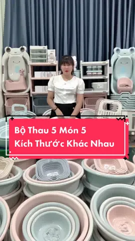 Bộ thau 5 món 5 kích thước việt nhật tiện ích nhựa pp an toàn #xuhuongticktok2023 #huyenthoaishop1 