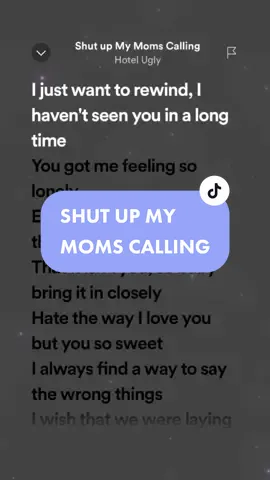 Sh*t up My Moms Calling - Hotel Ugly #lyrics #spotify #fyp 