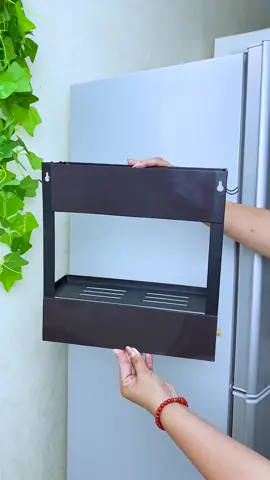 Magnetic non-punch refrigerator side storage shelf, kitchen good#goodthing #fyp #perfumbottle 