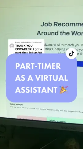 Replying to @bubibo~ yay, happy for you! #GetNoticedGetHired #virtualassistant #va #freelanceph #applynow #wfh #workfromhome #epicareer #parttimejobs #fulltimejobs 