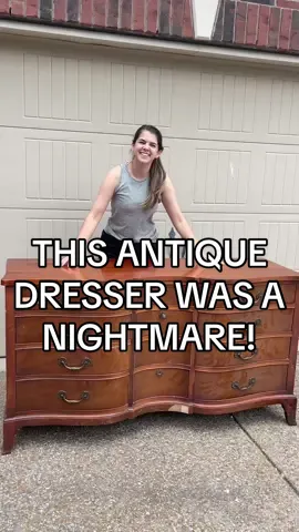 Dresser from hell 😅 Would you have kept going? #furnitureflip #furnituremakeover #trashtotreasure #diyproject #antiquefurniture 