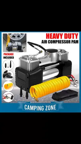 HEAVY DUTY Double Cylinder Portable Car Tyre Inflator Air Pump 12V Air Compressor Pam Angin Tayar Bola