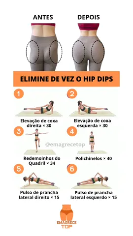 Elimine aquele afundamento do quadris em casa, apenas fazendo esses exercícios diariamente. #eliminarhipdips  #exerciciosparagluteos #hipdipsexercise #exercíciosparafazeremcasa🏃‍♀️ #treinaremcasa👏🏼👏🏼 #videosdetreinoemcasa #treinodegluteoeperna 