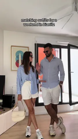 what we wore for our weekend in Biarritz #matchingoutfits #couplematchingoutfit #whatwewore #fyp #pourtoi #summeroutfit #outfitinspo 