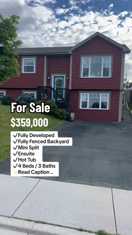 ✨5 Tamara Pl, CBS- MLS# 1262266 This fully developed 4 bedroom, split entry home in situated in a sought after neighbourhood in the Lawrence Pond Area. This home has many extras including mini split, hot tub, fully fenced backyard & storage shed. The main floor features a open concept kitchen, living room, dining area , primary bedroom with ensuite, 2 additional bedrooms and main bath. The above ground basement features rec room, 4th bedroom, full bath, large mudroom and storage room. For further information contact … Corina Baldwin- Realtor  🚨709 769 4738  corina.baldwin@century21.ca #c#corinabaldwinrealtorh#homeinspon#nlrealestates#stjohnsnlh#homebuyersh#housesforsaleh#househuntingn#newfoundlandrealestates#stjohnsrealestates#sellingahomeb#buyingahomeh#homes4sales#stjohnsrealtorn#nlrealtorc#corinabaldwinrealtorl#lifetimerealtorn#nlrealtory#yytr#realestater#realtori#interiordesignh#homebuyer101l#lovereferralsh#homeownerss#sellingmyhome #homeiswhereyourstorybegins 