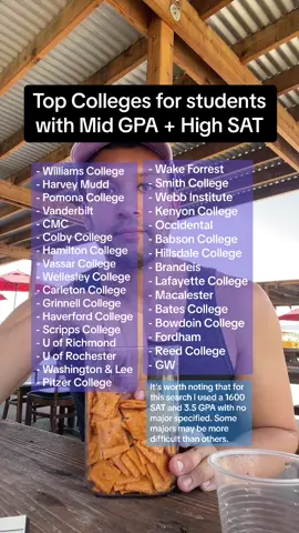 Top Colleges for students with Mid + High SAT . .  . . . #collegeadmissions #colleges #studyintheusa #collegeappszn #collegeapplication #lowgpa 