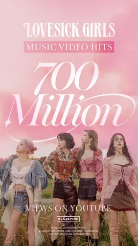 BLACKPINK - 'Lovesick Girls' M/V HITS 700 MILLION VIEWS #BLACKPINK #블랙핑크 #LovesickGirls #MV #700MILLION #YOUTUBE #YG