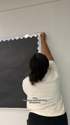 New school year, new classroom set up! Cheers to my best friend on another year of teaching🧑🏽‍🏫✏️🍎 There’s still alot to do we’re just glad we got the boards out of the way😅 #blackeducators #teachers #teachersoftiktok #teachertok #teacherlife #classroomsetup #classroomtransformation #bulletinboardsetup #hygiene #hygieneshelf #restock #organization #middleschool #back2school #backtoschool #buildabear #pov 