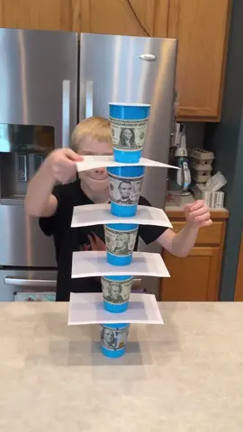 Cash cup tower! 💵 #fyp #games #familygamenight 